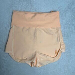 Free People Limitless Roll Over Shorts Peach Size Small Cotton Blend Peach